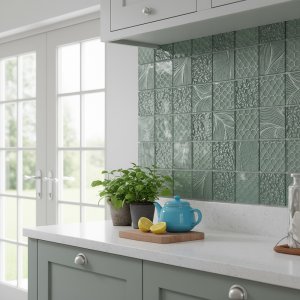 Blossom Green Glass Tiles