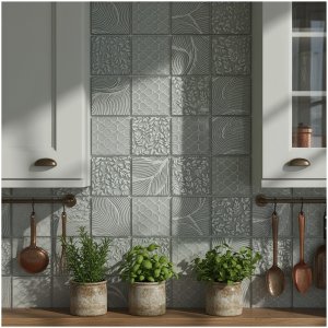 Blossom Silver Glass Tiles